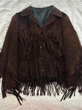 Unk Dark Brown Suede Fringe Jacket - Women's Western-Inspired